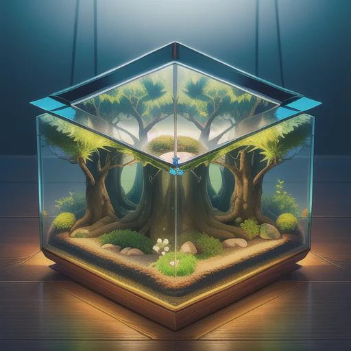 A mystical forest shrouded in mist <lora:Just_In_Case:1> terrarium