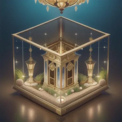 octane rendering of (An ornate antique mirror with gilded edges reflecting the opulent grandeur of a ballroom filled with elegantly dressed dancers twirling under glittering chandeliers the strains of a waltz floating through the air:1.2) , in a glass display case, oled display, dramatic lighting, octane, micro detail, glow, depth of field, Terrarium, knolling case, knollingcase, <lora:Just_In_Case:1>