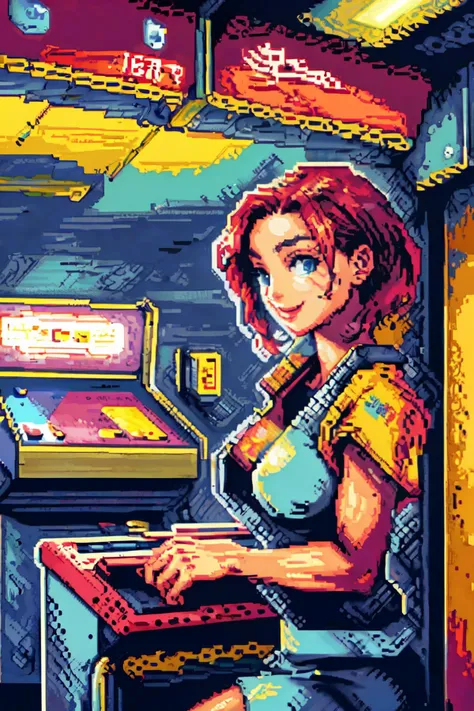<lora:post-apocalyptic_play_zone:0.85> <lora:pixelartV3:1> (pixelart:1.5), post-apocalyptic_play_zone, swimsuit,
(best quality, masterpiece, RAW photo,ultra-detailed:1.2), <lyco:GoodHands-beta2:1.0>,1girl,solo,looking at viewer,smile
