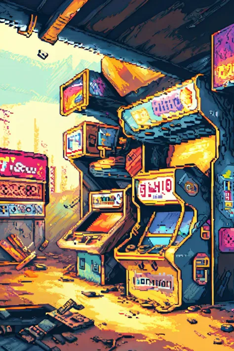 <lora:post-apocalyptic_play_zone:0.8> <lora:pixelartV3:1> (pixelart:1.5), post-apocalyptic_play_zone,
(best quality, masterpiece, RAW photo,ultra-detailed:1.2), <lyco:GoodHands-beta2:1.0>,1girl,solo,looking at viewer,smile