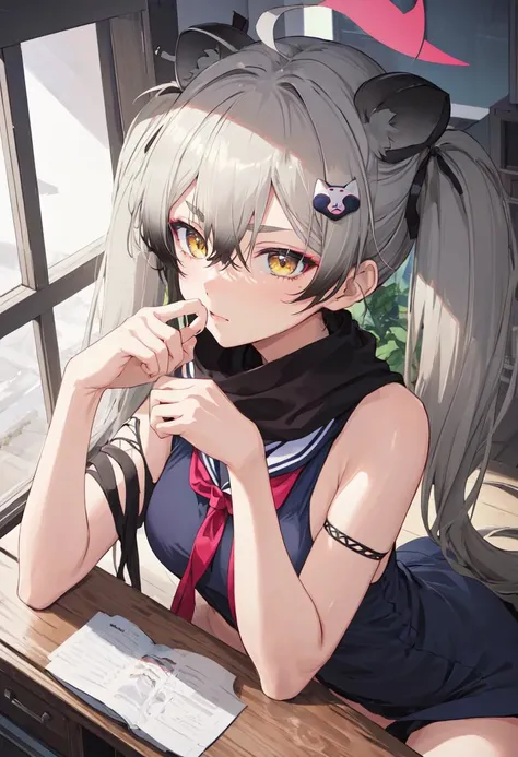 (safe:1.10), best quality, masterpiece, highres, solo, (michiru_bluearchive:1.10), 14 <lora:michiru_bluearchive:0.80>