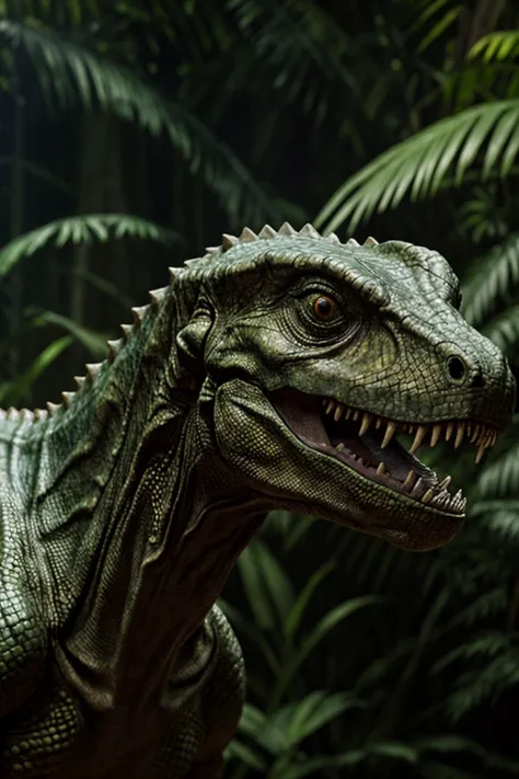 award winning prehistoric animal ,masterpiece,best quality, (t-rex , dinosaur,reptilian eyes, reptilian skin, reptilian scales, reptilian claws. jurassic park world) in the jungle, looking at the viewer, film still, ultra photorealistic, photorealism, cinematic dramatic lighting,, sharp focus, (perfect real extremely details),