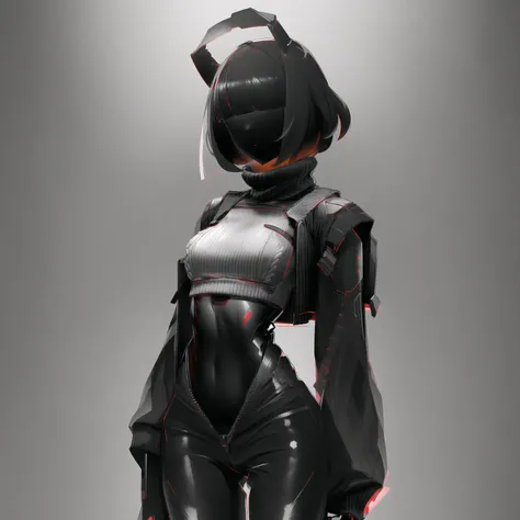 <lora:echanis_enicha:1>, echanis_enicha,  background, futuristic, bodysuit, helmet, glowing, 
1girl, ahoge, bangs, blunt bangs, cowboy shot, greyscale, hand on own chest, looking at viewer, monochrome, pants, ribbed sweater, short hair, solo, sweater, turtleneck, turtleneck sweater, wavy hair