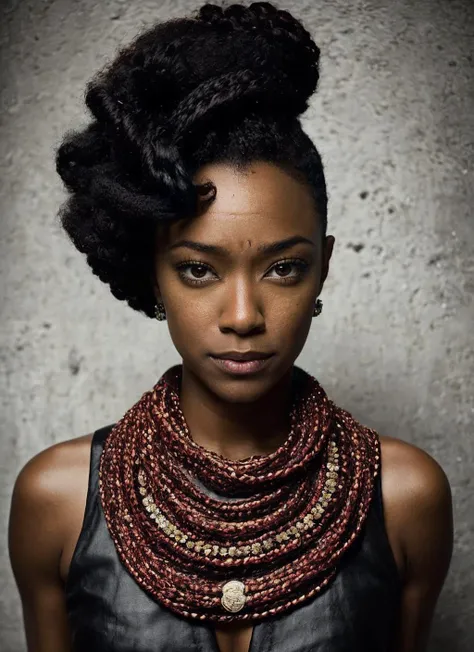 portrait of ((sks woman)) by Flora Borsi, style by Flora Borsi, bold, bright colours, Mohawk haircut, ((Flora Borsi)), dark skin, smooth skin,
by Henri Cartier-Bresson
<lora:locon_sonequamartingreen_v1_from_v1_64_32:1>