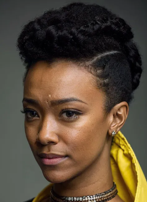 portrait of ((sks woman)) by Flora Borsi, style by Flora Borsi, bold, bright colours, Mohawk haircut, ((Flora Borsi)), dark skin, smooth skin,
by Dominique Issermann
<lora:locon_sonequamartingreen_v1_from_v1_64_32:1>