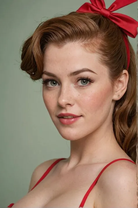 by james jean and norman rockwell, (realistic pin up illustration: 1.4), (hdr: 1.21), 4k, masterpiece, (high quality: 1.2), (detailed face: 1.2), (detailed eyes: 1.3), isla fisher