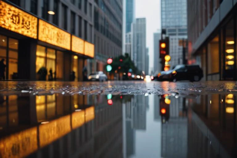 cinematic film still stunning professional architecture photograph,reflections of towering skyscrapers in the rain puddles on a city street,highly detailed,RAW photo,8k,sharp focus,rich colors, . shallow depth of field, vignette, highly detailed, high budget, bokeh, cinemascope, moody, epic, gorgeous, film grain, grainy