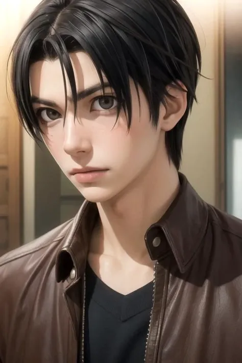 masterpiece, best quality, movie still, 1boy, solo, male focus, looking at viewer, , depth of field, , , <lora:shouta_kisa:0.74>, shouta_kisa, black hair, brown eyes, psycho costume, park, 4k resolution