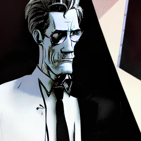 ((smitsv)) (realistic) style of William Dafoe, black coat, evil