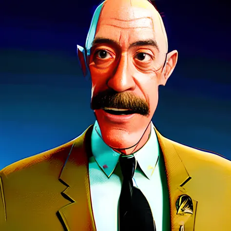 ((smitsv)) (realistic) style of J.K Simmons, reporter, portrait, (bald)