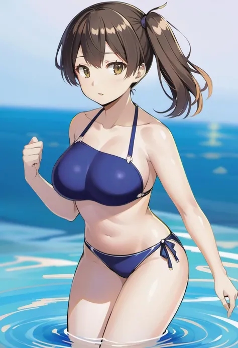 kaga \(kancolle\) with competition swimsuit <lora:kaga_xl:0.7>