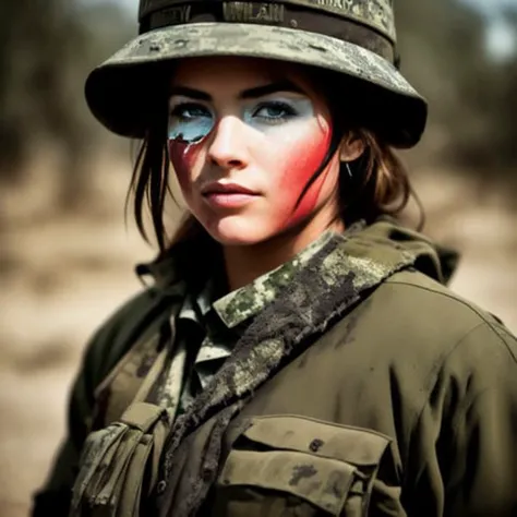 modelshoot style, (extremely detailed 8k wallpaper),a medium shot photo of a sexy female soldier, American ERDL Lowland CAMO, Intricate, High Detail, dramatic, elite military forces real world, fantastic location, battle environment, rugged harsh situation soldier, action shot, skin pores, very dark lighting, heavy shadows, detailed, detailed face, (vibrant, photo realistic, realistic, dramatic, dark, sharp focus, 8k), (weathered greasy dirty damaged old worn military soldier outfit:1.3),