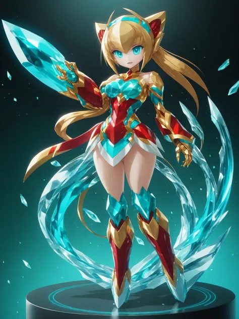 anime artwork <lora:EnvyCrystallineXL01:1> 1girl, full body shot, dynamic pose, (crystalline:1.3), gold and turquoise theme with red accents, <lora:add-detail-xl:1> <lora:EnvyMechaGirlXL01:0.8>, cinematic lighting, anime style, key visual, vibrant, studio anime,  highly detailed