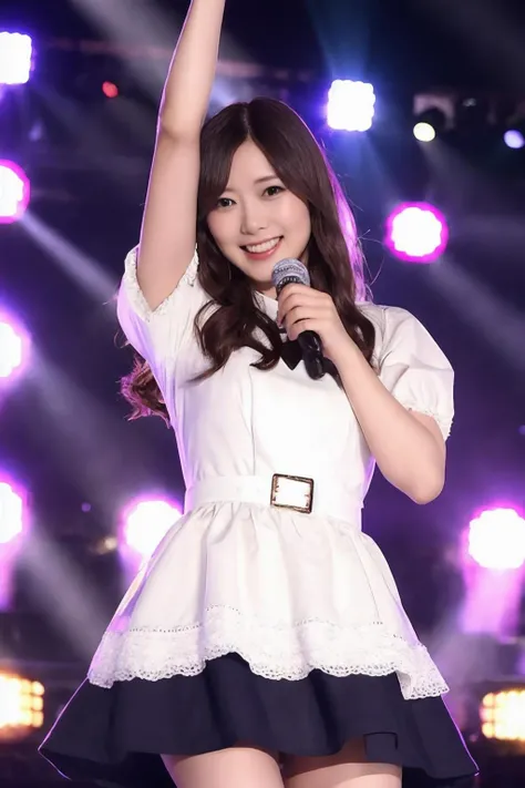 1girl, solo, masterpiece, looking at viewer ,cowboy shot, maid dress, cheerful, stage, stage lights, dancing, portrait
maiyan,
<lora:maiyan:0.7>,