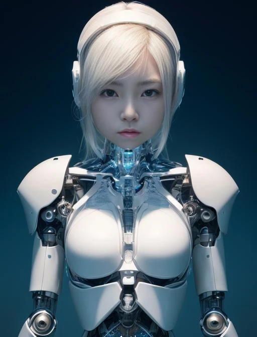 (japanese girl:1.5),complex 3d render ultra detailed of a beautiful porcelain profile woman android face, cyborg, robotic parts, 150 mm, beautiful studio soft light, rim light, vibrant details, luxurious cyberpunk, lace, hyperrealistic, anatomical, facial muscles, cable electric wires, microchip, elegant, beautiful background, octane render, H. R. Giger style, 8k, best quality, masterpiece, illustration, an extremely delicate and beautiful, extremely detailed ,CG ,unity ,wallpaper, (realistic, photo-realistic:1.37),Amazing, finely detail, masterpiece,best quality,official art, extremely detailed CG unity 8k wallpaper, absurdres, incredibly absurdres, robot, silver halmet, full body, sitting.