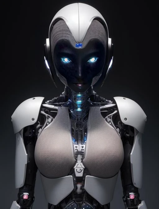 (black female:1.5),complex 3d render ultra detailed of a beautiful porcelain profile woman android face, cyborg, robotic parts, 150 mm, beautiful studio soft light, rim light, vibrant details, luxurious cyberpunk, lace, hyperrealistic, anatomical, facial muscles, cable electric wires, microchip, elegant, beautiful background, octane render, H. R. Giger style, 8k, best quality, masterpiece, illustration, an extremely delicate and beautiful, extremely detailed ,CG ,unity ,wallpaper, (realistic, photo-realistic:1.37),Amazing, finely detail, masterpiece,best quality,official art, extremely detailed CG unity 8k wallpaper, absurdres, incredibly absurdres, robot, silver halmet, full body, sitting.