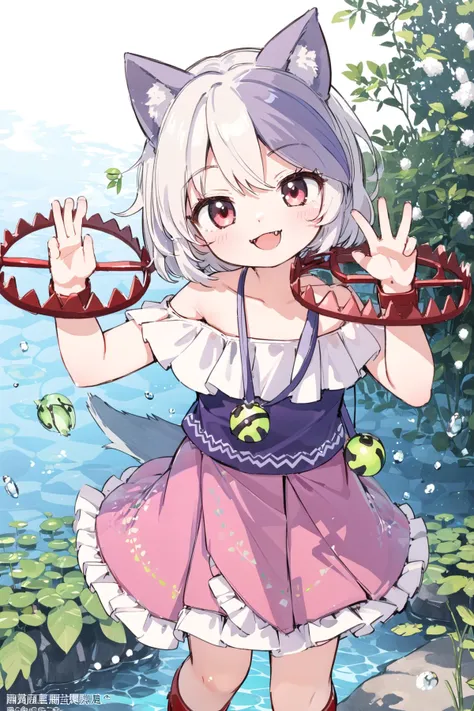 enoko mitsugashira,  smile, skirt, jewelry, off shoulder, hand snare,
childish, smile,childish smile,,super funny,
dynamic angle ,dynamic pose,kawaii,look at viwer, official art,ultra detail 8K wall paper,small life size,kawaii,[asex:kawaii:0.3],walking towards here,ultra kawaii,underwater,[asex:kawaii:0.4]  ,
hand snare,
day, Forest, Snow, Small River, Reeds,Petite, Flat Chest,  Naughty Face, :D, Smile, Closed Mouth, Fangs, Brown Hair, Short Hair, Standing, Head Tilt, Looking At Viewer, Amazing Details, Brilliant Colorful Paintings  ,
<lora:nekotoufu_style_v1-000020:0.14> <lora:yud2:0.14><lora:Prima doll retzel :0.06>  <lora:æ§ãå­_enoko-07:1>