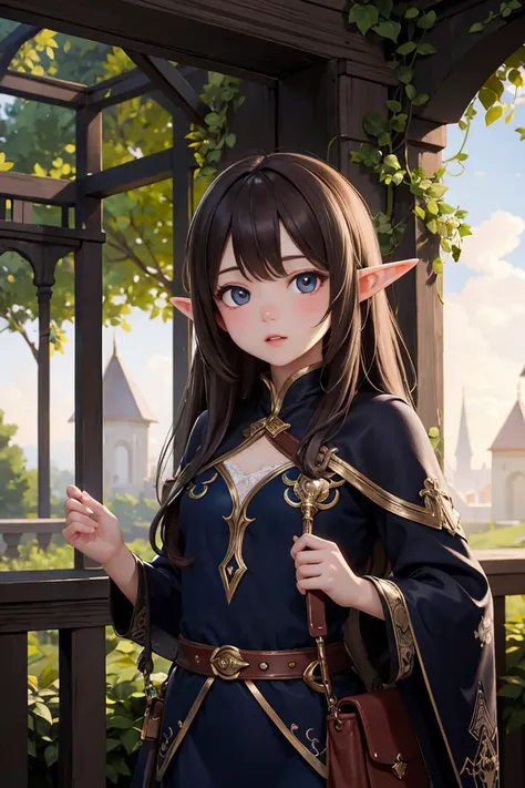 (masterpiece), best quality, high resolution, highly detailed, detailed background, perfect lighting, bokeh, visually stunning, matte painting, 1girl, fantasy, nature, 120yo elf girl,