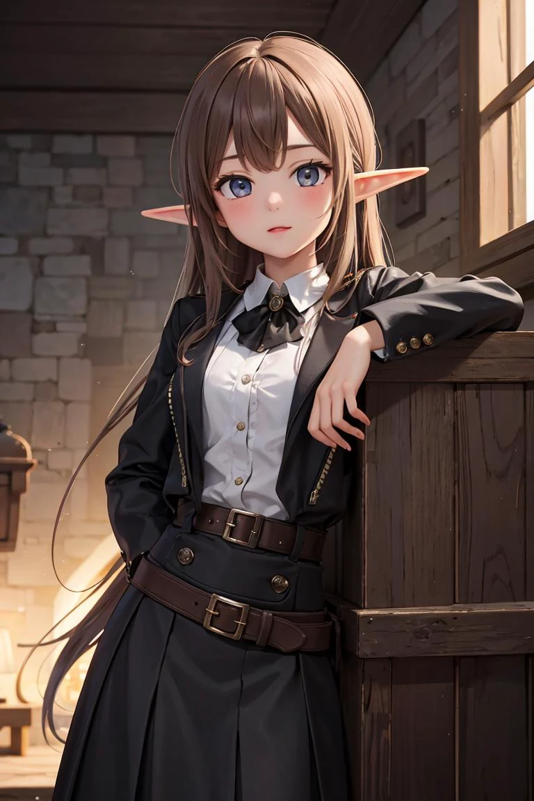 (masterpiece), best quality, high resolution, highly detailed, detailed background, perfect lighting, 1girl, 120yo elf girl,