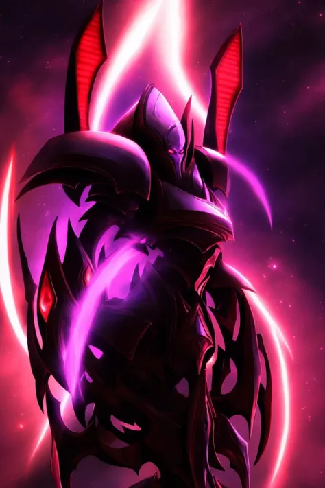 Alarak, female, naked, armor, claws, glowing
