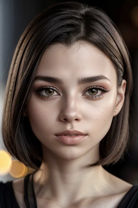breathtaking, award-winning, professional, highly detailed, photo of <lora:sd15_SophieXdt_locon_32_v1:.9> SophieXdt, focus on eyes, close up on face, hair styled as Straight Messy Bob, soft focus