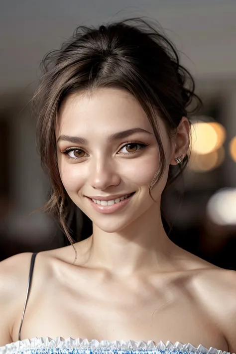 photo of <lora:sd15_SophieXdt_locon_32_v1:.9> SophieXdt, focus on eyes, close up on face, smiling, hair styled as layered shoulder-length hair,