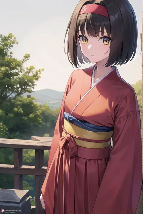 pokemonerika, <lora:pokemonerika-lora-nochekaiser:1>,
pokemonerika, (yellow eyes:1.5), black hair, headband, short hair,
BREAK japanese clothes, kimono, hakama, red hakama, long sleeves, wide sleeves,
BREAK looking at viewer, upper body, full body, (cowboy shot:1.5),
BREAK outdoors, shrine,
BREAK <lyco:GoodHands-beta2:1>, (masterpiece:1.2), best quality, high resolution, unity 8k wallpaper, (illustration:0.8), (beautiful detailed eyes:1.6), extremely detailed face, perfect lighting, extremely detailed CG, (perfect hands, perfect anatomy),