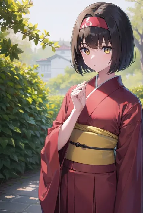 pokemonerika, <lora:pokemonerika-lora-nochekaiser:1>,
pokemonerika, (yellow eyes:1.5), black hair, headband, short hair,
BREAK japanese clothes, kimono, hakama, red hakama, long sleeves, wide sleeves,
BREAK looking at viewer, upper body, full body, (cowboy shot:1.5),
BREAK outdoors, shrine,
BREAK <lyco:GoodHands-beta2:1>, (masterpiece:1.2), best quality, high resolution, unity 8k wallpaper, (illustration:0.8), (beautiful detailed eyes:1.6), extremely detailed face, perfect lighting, extremely detailed CG, (perfect hands, perfect anatomy),