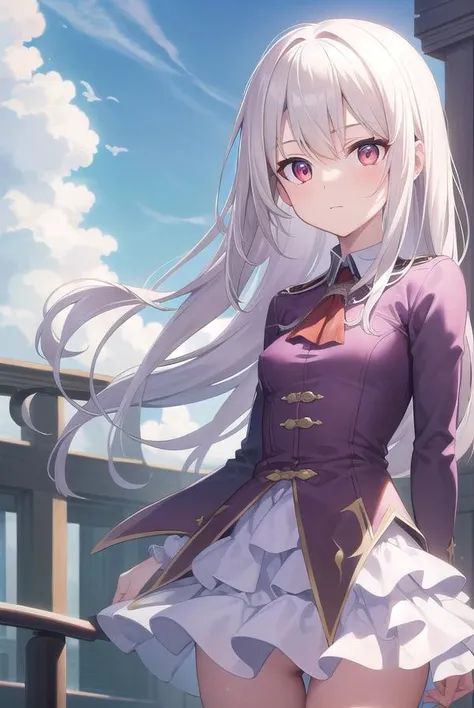 illyasvielvoneinzbern, <lora:illyasvielvoneinzbern-lora-nochekaiser:1>,
illyasviel von einzbern, blonde hair, hair between eyes, long hair, (red eyes:1.5), (small breasts:1.2),
BREAK ankle boots, boots, frilled skirt, frills, purple footwear, purple shirt, skirt, white skirt,
BREAK outside, city, sky, sun, clouds,
BREAK looking at viewer, (cowboy shot:1.5),
BREAK <lyco:GoodHands-beta2:1>, (masterpiece:1.2), best quality, high resolution, unity 8k wallpaper, (illustration:0.8), (beautiful detailed eyes:1.6), extremely detailed face, perfect lighting, extremely detailed CG, (perfect hands, perfect anatomy),
