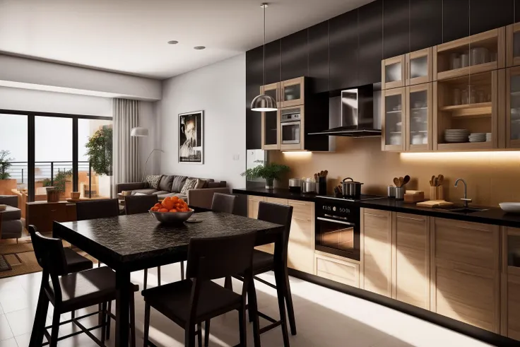 interior, a kitchen with a table and chairs and a wine rack in the middle of the room with a window, Dahlov Ipcar, vray render, a 3D render, photorealism
interior, food, indoors, no humans, window, chair, table, plant, scenery, plate, shelf, kitchen, frying pan, sink, stove
Dive into the ultra-detailed 8k masterpiece, carefully crafted with photorealistic precision of 1.37 ratio, all in the essence of Nayuta Nordic Modern Interior Design. Art form: Photography. Inspired by the techniques of Annie Leibovitz, the kitchen showcases professional lighting, a scenery where the play of radiosity brightens the room. A stove with a frying pan, a gleaming refrigerator beside tiles and cabinet, a sink with a faucet overlooking a tile wall. On the shelf, there's a spatula, a chair nearby with a plant and some food in a jar. Lens: 35mm. The room basks in a warm color temperature. Perfectly illuminated with ray tracing and the best shadows using physically-based rendering <lora:add_detail:0.5> <lora:more_details:0.5> <lora:interior02_SDLife_Chiasedamme_v2.0:0.6>