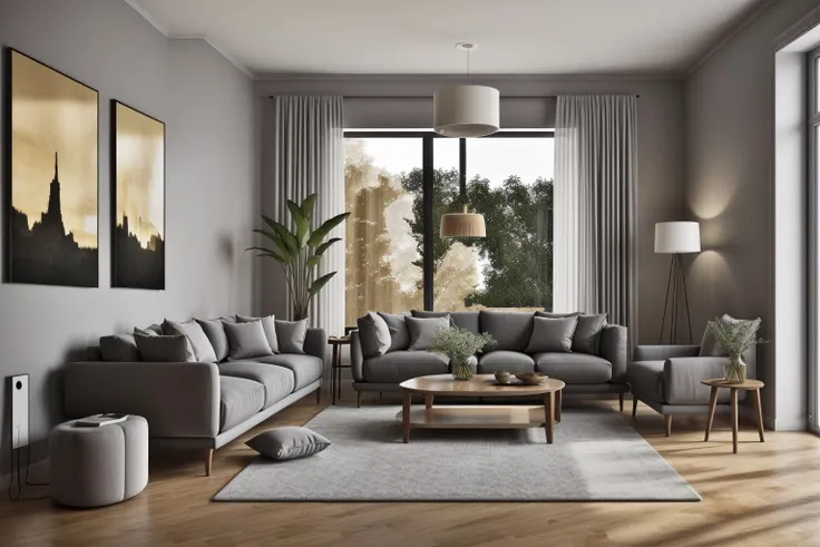 interior, a living room with a couch, chair, table and windows with curtains on them and a chandelier hanging from the ceiling, Enguerrand Quarton, vray render, a digital rendering, photorealism
interior, flower, indoors, tree, no humans, window, chair, table, plant, curtains, scenery, couch, wooden floor, vase
Step into the realms of an 8k masterpiece wallpaper, a nexus of ultra-detail, high resolution, and impeccable shadow play. Rendered in digital illustration, it bears a semblance to the works of Yoko Honda. Set against the backdrop of a Nayuta Nordic Modern Interior Design room, the scene features a chair, a vase flaunting a white flower, a table, swaying curtains, a luxurious couch, a lamp placed near a window, a cup, a spread-out book, and a vibrant plant. The color temperature bathes the room in golden hues, adding to its charm. In the absence of humans, the setting resonates with profound stillness. Ray tracing, photon mapping, and radiosity merge seamlessly with professional lighting to create an ethereal atmosphere <lora:interior01_SDLife_Chiasedamme_v1.0:0.68>
