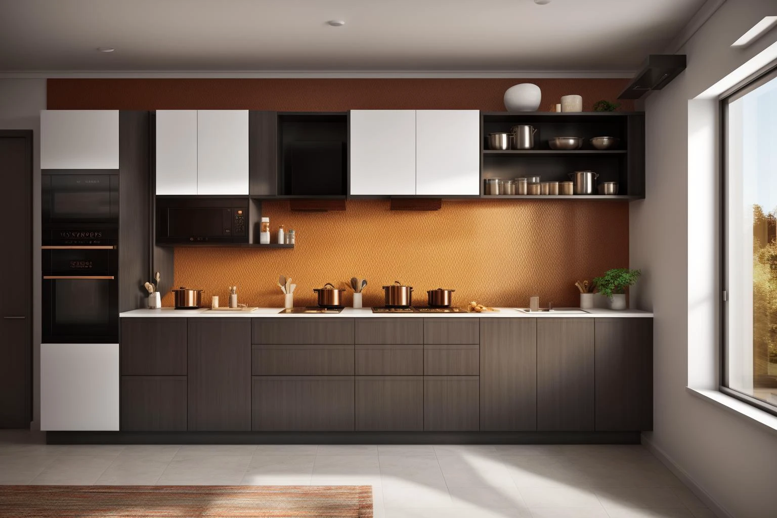 interior, a kitchen with a table and chairs and a wine rack in the middle of the room with a window, Dahlov Ipcar, vray render, a 3D render, photorealism
interior, food, indoors, no humans, window, chair, table, plant, scenery, plate, shelf, kitchen, frying pan, sink, stove
Dive into the ultra-detailed 8k masterpiece, carefully crafted with photorealistic precision of 1.37 ratio, all in the essence of Nayuta Nordic Modern Interior Design. Art form: Photography. Inspired by the techniques of Annie Leibovitz, the kitchen showcases professional lighting, a scenery where the play of radiosity brightens the room. A stove with a frying pan, a gleaming refrigerator beside tiles and cabinet, a sink with a faucet overlooking a tile wall. On the shelf, there's a spatula, a chair nearby with a plant and some food in a jar. Lens: 35mm. The room basks in a warm color temperature. Perfectly illuminated with ray tracing and the best shadows using physically-based rendering <lora:add_detail:0.5> <lora:more_details:0.5> <lora:interior02_SDLife_Chiasedamme_v2.0:0.6>
