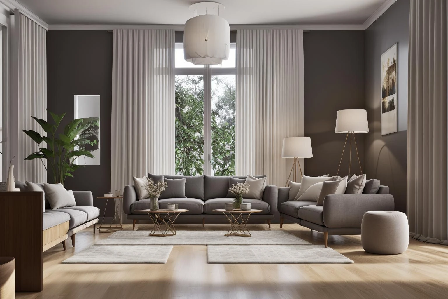 interior, a living room with a couch, chair, table and windows with curtains on them and a chandelier hanging from the ceiling, Enguerrand Quarton, vray render, a digital rendering, photorealism
interior, flower, indoors, tree, no humans, window, chair, table, plant, curtains, scenery, couch, wooden floor, vase
Step into the realms of an 8k masterpiece wallpaper, a nexus of ultra-detail, high resolution, and impeccable shadow play. Rendered in digital illustration, it bears a semblance to the works of Yoko Honda. Set against the backdrop of a Nayuta Nordic Modern Interior Design room, the scene features a chair, a vase flaunting a white flower, a table, swaying curtains, a luxurious couch, a lamp placed near a window, a cup, a spread-out book, and a vibrant plant. The color temperature bathes the room in golden hues, adding to its charm. In the absence of humans, the setting resonates with profound stillness. Ray tracing, photon mapping, and radiosity merge seamlessly with professional lighting to create an ethereal atmosphere <lora:interior02_SDLife_Chiasedamme_v2.0:0.8>
