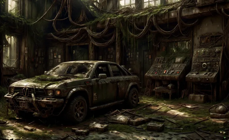 8k, realistic, vray, HDR, 6000K, no human, living room <lora:PostApocalyptic_v3:0.7> SZ_4po enviroment,
<lora:DemonicTech-20:0.8>, demonictech , scifi,