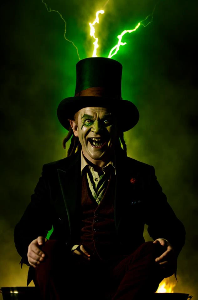wicked, scary mosquito in the form of a doctor, holding a huge syringe in his hand, Villainous smile, eyes glow
