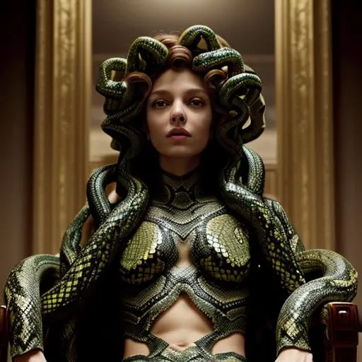 serpent, mauve and golden snake, crescent moon, hyper detailed, photorealistic, 8k, best quality, dramatic lighting, intricate scales, coiling body, golden horns, piercing eyes, sinister expression, swirling mist, mystical atmosphere, ethereal beauty, dramatic shadows, vibrant colors, fantasy art