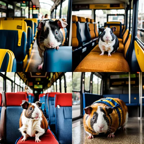 cavia guinea pig on a bus; vignette