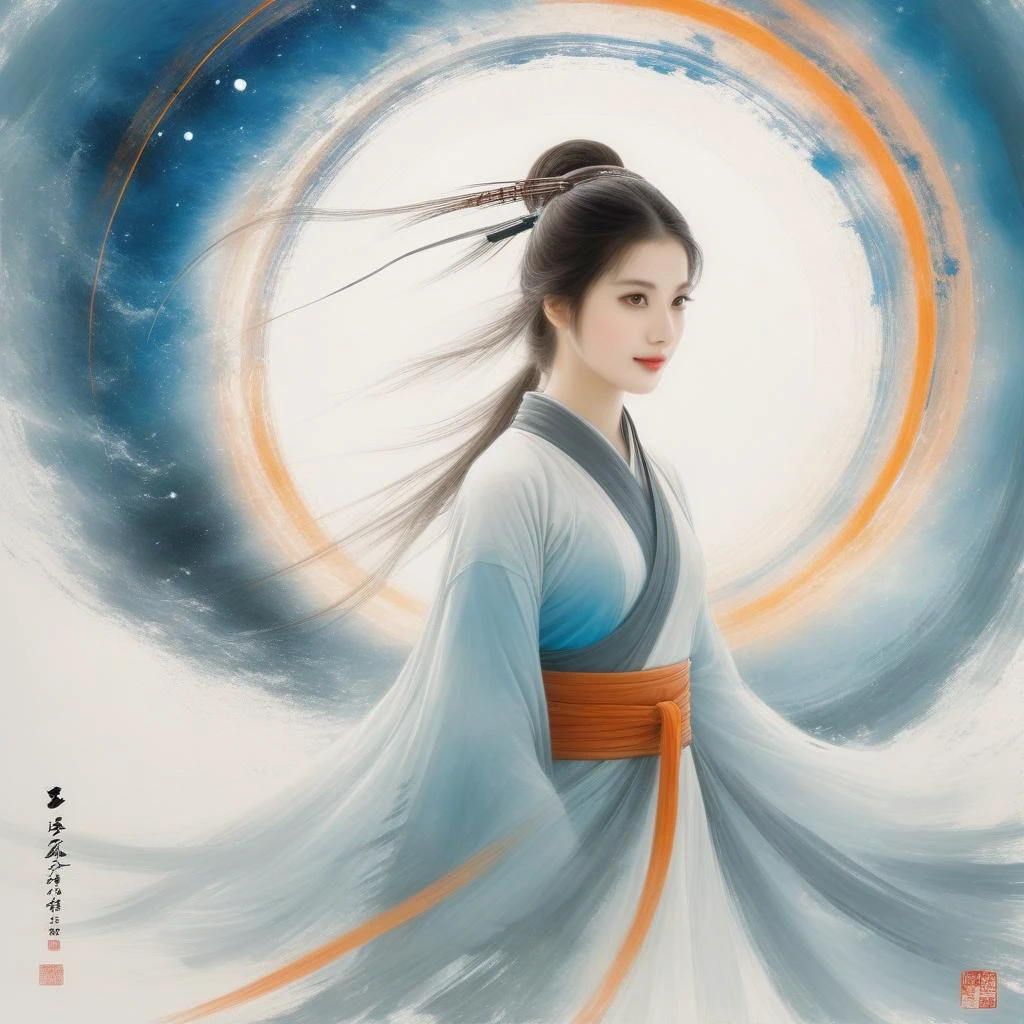 interstellar civilisation, mysticism,
1girl,solo,best quality, high quality, highres, masterpiece, sharpening,nice face, lispict, lispict face,
<lora:SDXL Ath_ink-paintingXL CF ink-painting:1>ink-painting,