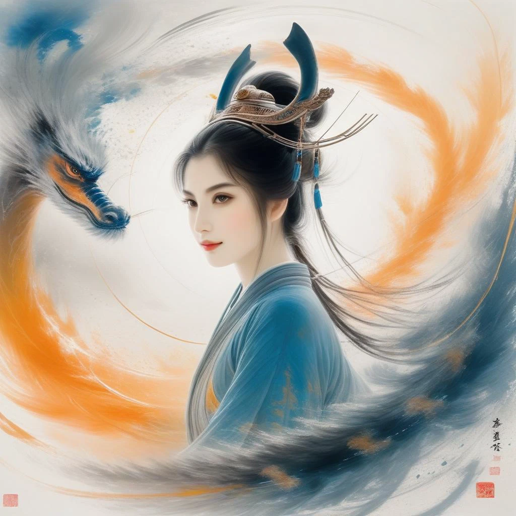 interstellar civilisation, mysticism,
1girl,solo,best quality, high quality, highres, masterpiece, sharpening,nice face, lispict, lispict face,
<lora:SDXL Ath_ink-paintingXL CF ink-painting:1>ink-painting,