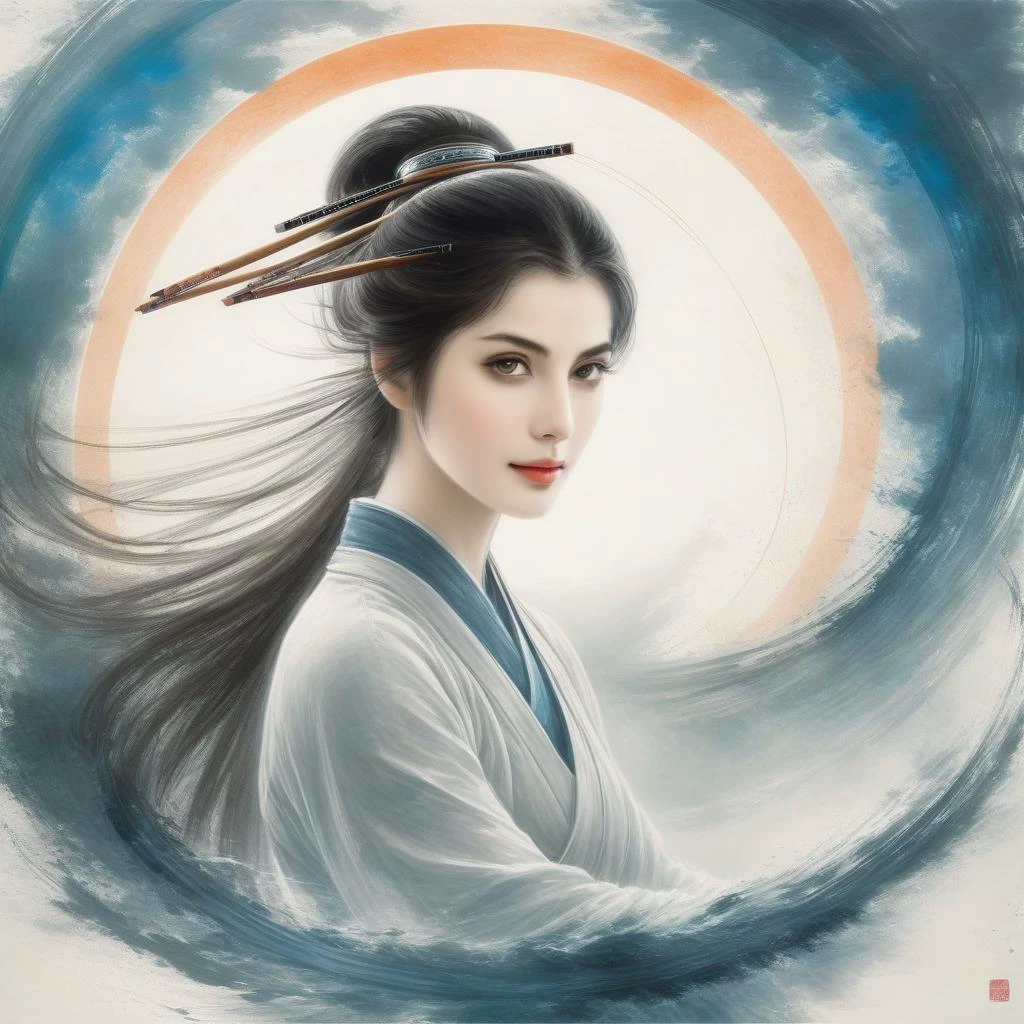 interstellar civilisation, mysticism,
1girl,solo,best quality, high quality, highres, masterpiece, sharpening,nice face, lispict, lispict face,
<lora:SDXL Ath_ink-paintingXL CF ink-painting:1>ink-painting,