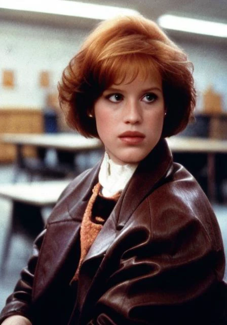 mllrngwld, (sharp focus:1.2), shoulder length brown hair, photo, attractive young woman, shoulder length orange hair, wearing (80s blazer:1.2) in a (classroom:1.2), depth of field, bokeh, 4K, HDR. by (James C. Christensen:1.2|Jeremy Lipking:1.1)