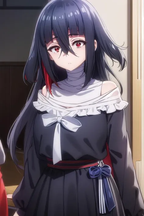 taeyamada, <lora:tae yamada s2-lora-nochekaiser:1>,
tae yamada, lack hair, hair between eyes, long hair, (red eyes:1.5), sidelocks,
BREAK bandaged chest, bandaged head, bandages, black dress, dress, off shoulder,
BREAK indoors, classroom,
BREAK looking at viewer, (cowboy shot:1.5),
BREAK <lyco:GoodHands-beta2:1>, (masterpiece:1.2), best quality, high resolution, unity 8k wallpaper, (illustration:0.8), (beautiful detailed eyes:1.6), extremely detailed face, perfect lighting, extremely detailed CG, (perfect hands, perfect anatomy),