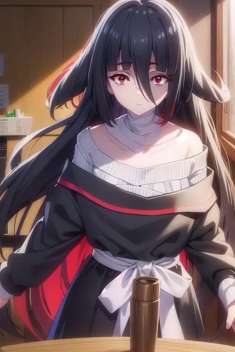 taeyamada, <lora:tae yamada s2-lora-nochekaiser:1>,
tae yamada, lack hair, hair between eyes, long hair, (red eyes:1.5), sidelocks,
BREAK bandaged chest, bandaged head, bandages, black dress, dress, off shoulder,
BREAK indoors, classroom,
BREAK looking at viewer, (cowboy shot:1.5),
BREAK <lyco:GoodHands-beta2:1>, (masterpiece:1.2), best quality, high resolution, unity 8k wallpaper, (illustration:0.8), (beautiful detailed eyes:1.6), extremely detailed face, perfect lighting, extremely detailed CG, (perfect hands, perfect anatomy),