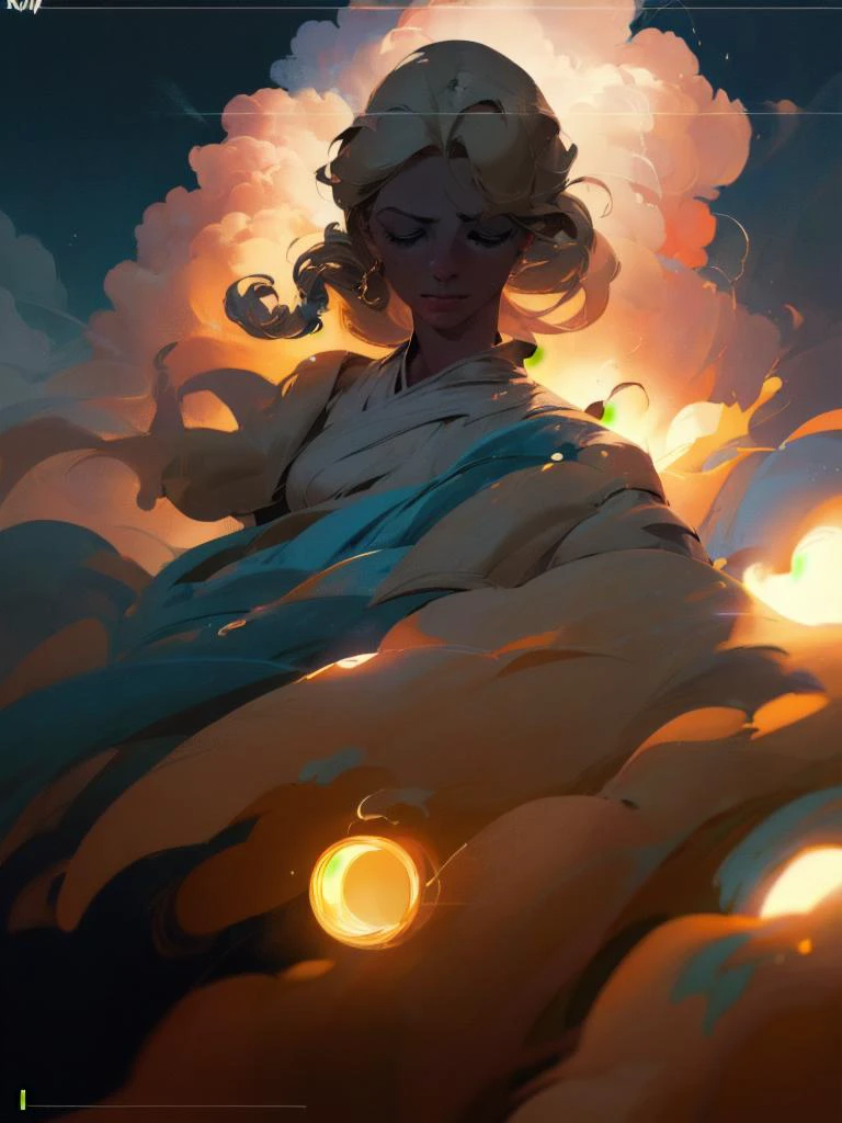 (cinematic lighting:1.4), , cloud, 50yo woman (Giovana Barros Barbosa:1.3) <lora:yryy_style:0.8>