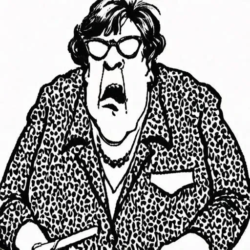 a black and white newspaper comic illustration of Herman, a woman by Jim Unger <lora:Herman_Style_XL:1>