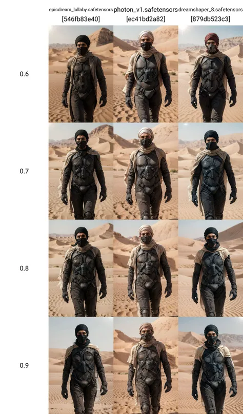 a (lifestyle photography:1.3) photo of a middle-eastern man wearing stillsuit, cloak, turban, stillsuit mask, walking in an endless desert with infinite dunes, under intense sunlight, upper body framing,
<lora:stillsuitv1:0.6>, (masterpiece, realistic, photorealistic:1.2), finely detailed, (best quality), (intricate details),