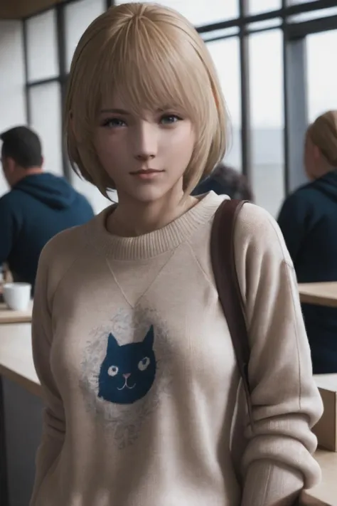 1girl,mid_telamon,looking at viewer,<lora:mid_sdxl_V2:0.65>,upper_body,sweater,cafeteria,