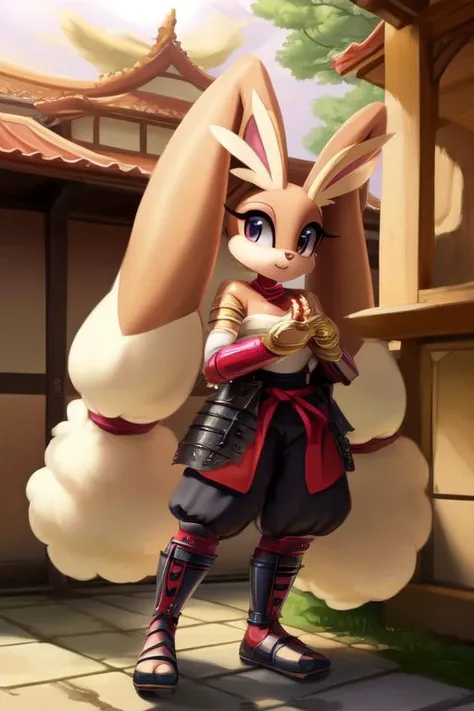 Lopunny, SamuraiC, japanese armor, helmet, east asian architecture