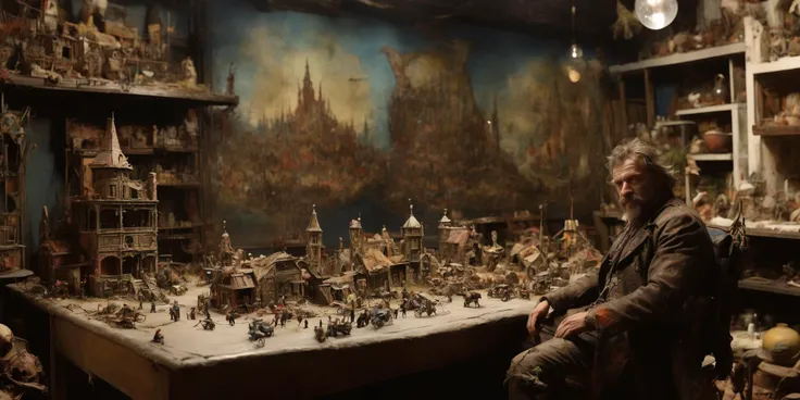 (Flash backs of your life right before you die), 4k UHD, ultra-high res, ultra detailed, DSLR, best quality, high detailed, Generate bichu greg rutkowski by Simon Bisley detailed (full shot:1.4), intricate, Tilt-shift Post-apocalyptic, ultrarealistic, natural light, Miniature, parallax effect, dark sci-fi fantasy, gothic horror, James Ensor,Unica Zurn,Zdzislaw Beksinki, ultra detailed, intricate, surrealism, disturbing, weird, expression art, grand scale, zoomed out, wide angle.