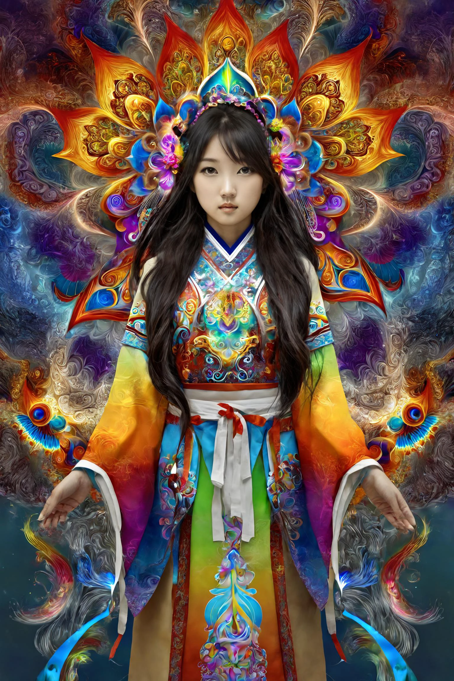 official art, highest details, beautiful and aesthetic, fractal art, colorful,
masterpiece, best quality, 1girl, <lora:kwFemale_Beta40-SDXL_v1:1>, asian